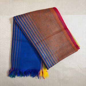 Blue Orange And Red Scarf From South America